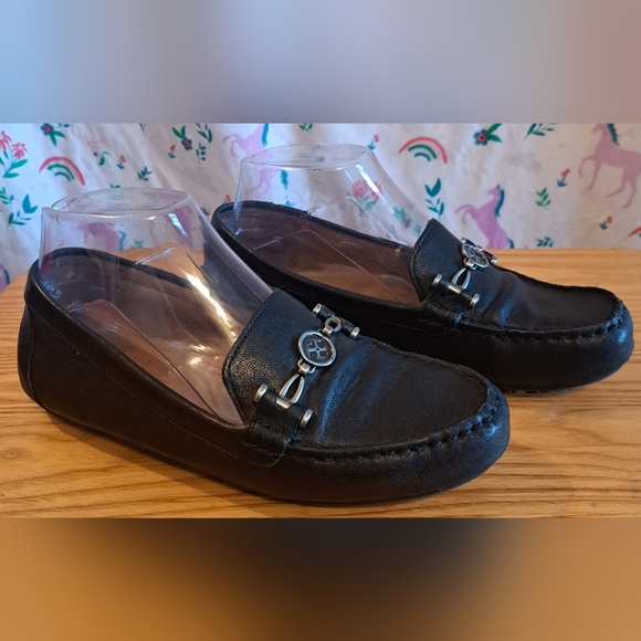 Patricia Nash Trevi Black Smooth Leather Slide On Casual Orthotic Shoe SZ 6.5M - Picture 1 of 10